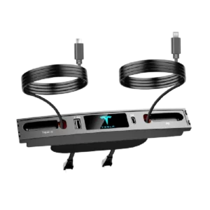 Multifunctional for Tesla USB Hub Charger PD USB-C with Retractable Cable and LED Logo